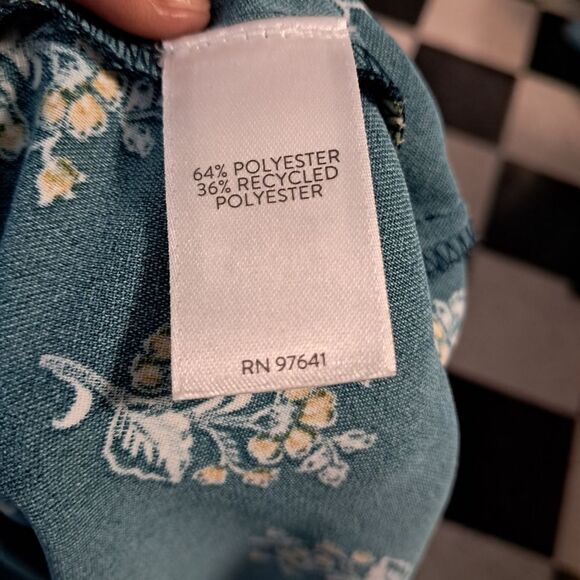 J. Jill Wearever Collection Popover top Print Bohemian Green Large - Picture 4 of 4